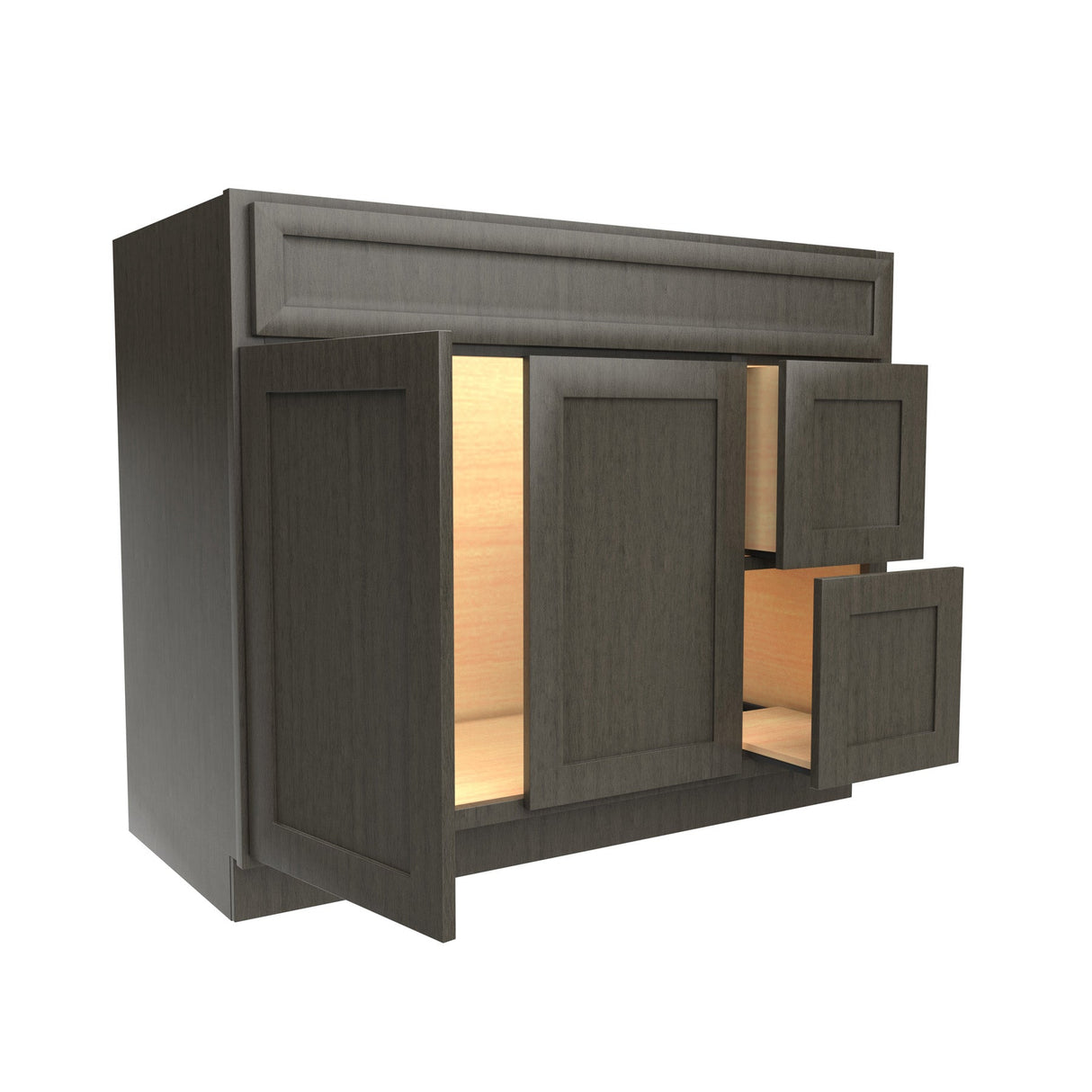 RTA - Elegant Smoky Grey - Door & Drawer Vanity Cabinet | 42"W x 34.5"H x 21"D