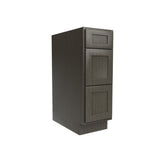 RTA - Elegant Smoky Grey - 3 Drawer Base Cabinet | 12"W x 34.5"H x 24"D
