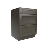 RTA - Elegant Smoky Grey - 3 Drawer Base Cabinet | 24"W x 34.5"H x 24"D