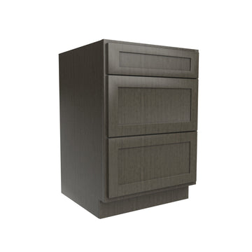 RTA - Elegant Smoky Grey - 3 Drawer Base Cabinet | 24