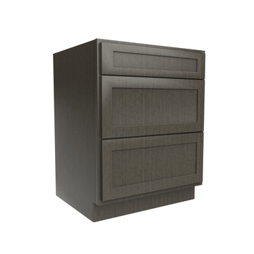 Elegant Smoky Grey - 3 Drawer Base Cabinet | 27