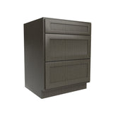 RTA - Elegant Smoky Grey - 3 Drawer Base Cabinet | 27"W x 34.5"H x 24"D
