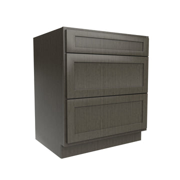RTA - Elegant Smoky Grey - 3 Drawer Base Cabinet | 30