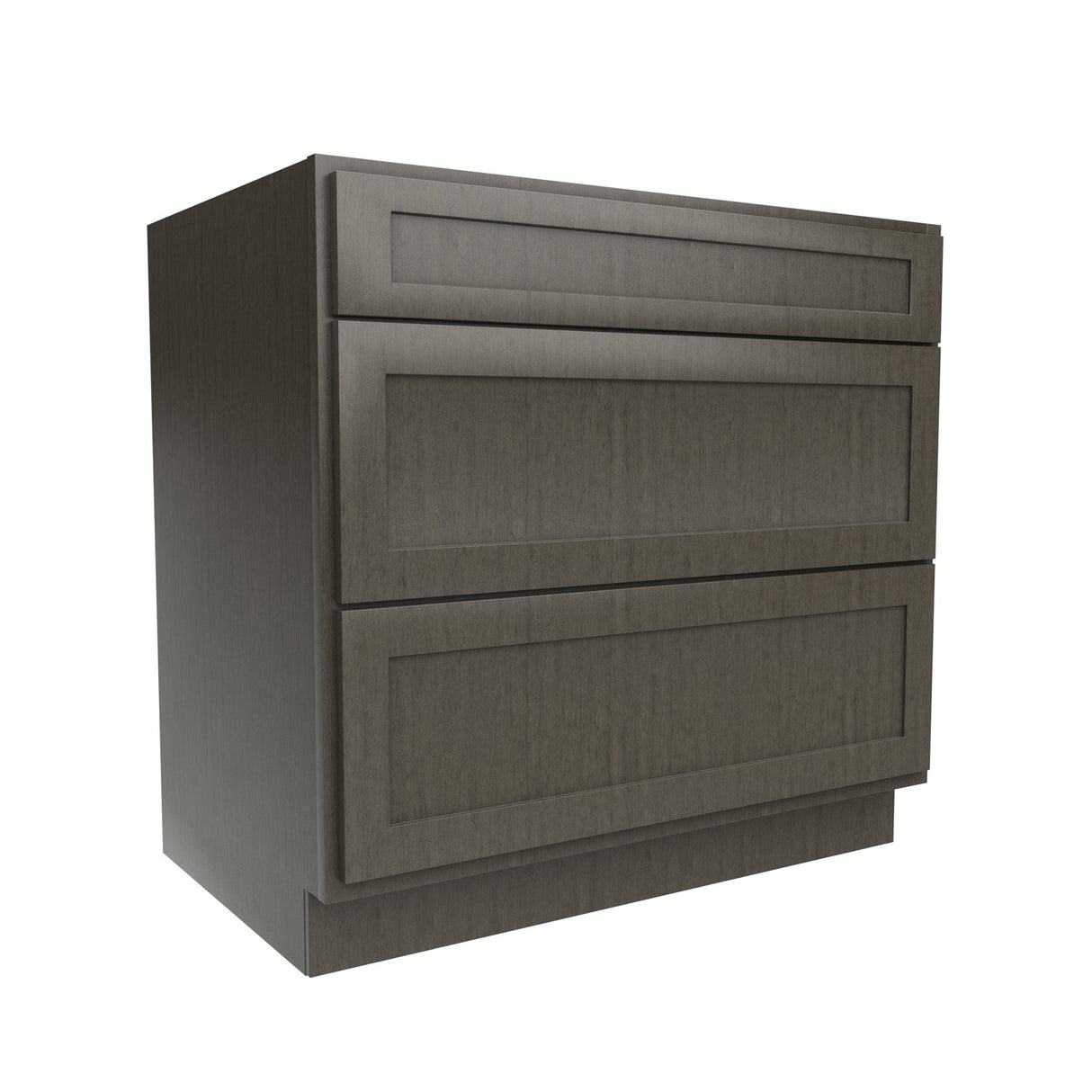 RTA - Elegant Smoky Grey - 3 Drawer Base Cabinet | 36"W x 34.5"H x 24"D