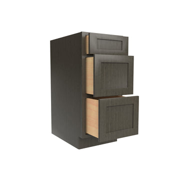 Elegant Smoky Grey - 3 Drawer Base Cabinet | 15