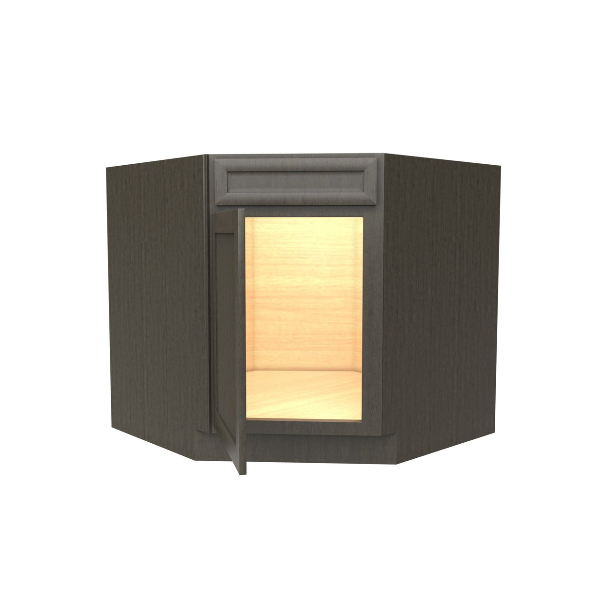 RTA - Elegant Smoky Grey - Diagonal Corner Sink Base Cabinet  | 36"W x 34.5"H x 24"D