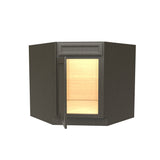 RTA - Elegant Smoky Grey - Diagonal Corner Sink Base Cabinet  | 36"W x 34.5"H x 24"D