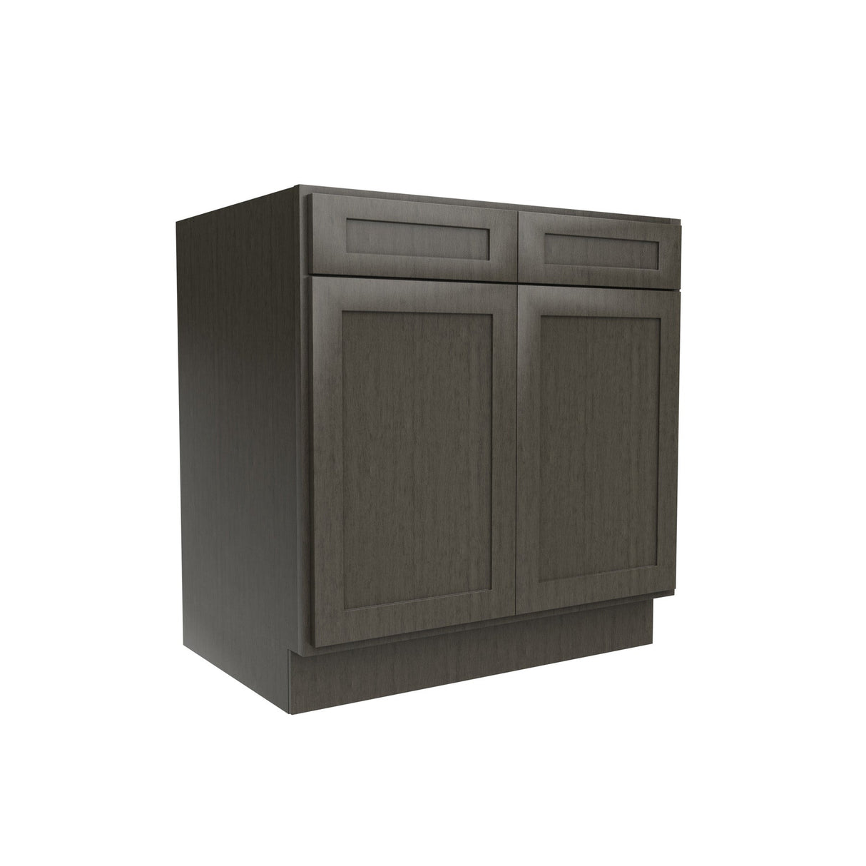RTA - Elegant Smoky Grey - Double Drawer & Door Base Cabinet | 33"W x 34.5"H x 24"D