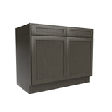 RTA - Elegant Smoky Grey - Double Drawer & Door Base Cabinet | 42"W x 34.5"H x 24"D