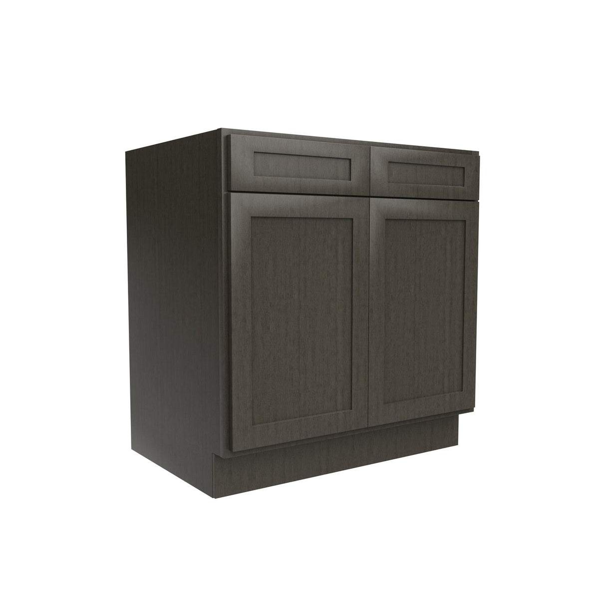 RTA - Elegant Smoky Grey - Double Drawer & Door Base Cabinet | 33"W x 34.5"H x 24"D