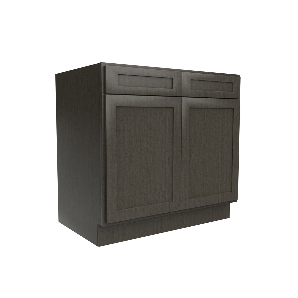 RTA - Elegant Smoky Grey - Double Drawer & Door Base Cabinet | 36"W x 34.5"H x 24"D
