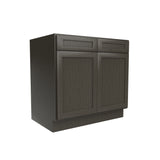 RTA - Elegant Smoky Grey - Double Drawer & Door Base Cabinet | 36"W x 34.5"H x 24"D