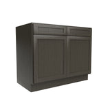 RTA - Elegant Smoky Grey - Double Drawer & Door Base Cabinet | 42"W x 34.5"H x 24"D