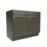 RTA - Elegant Smoky Grey - Double Drawer & Door Base Cabinet | 42"W x 34.5"H x 24"D