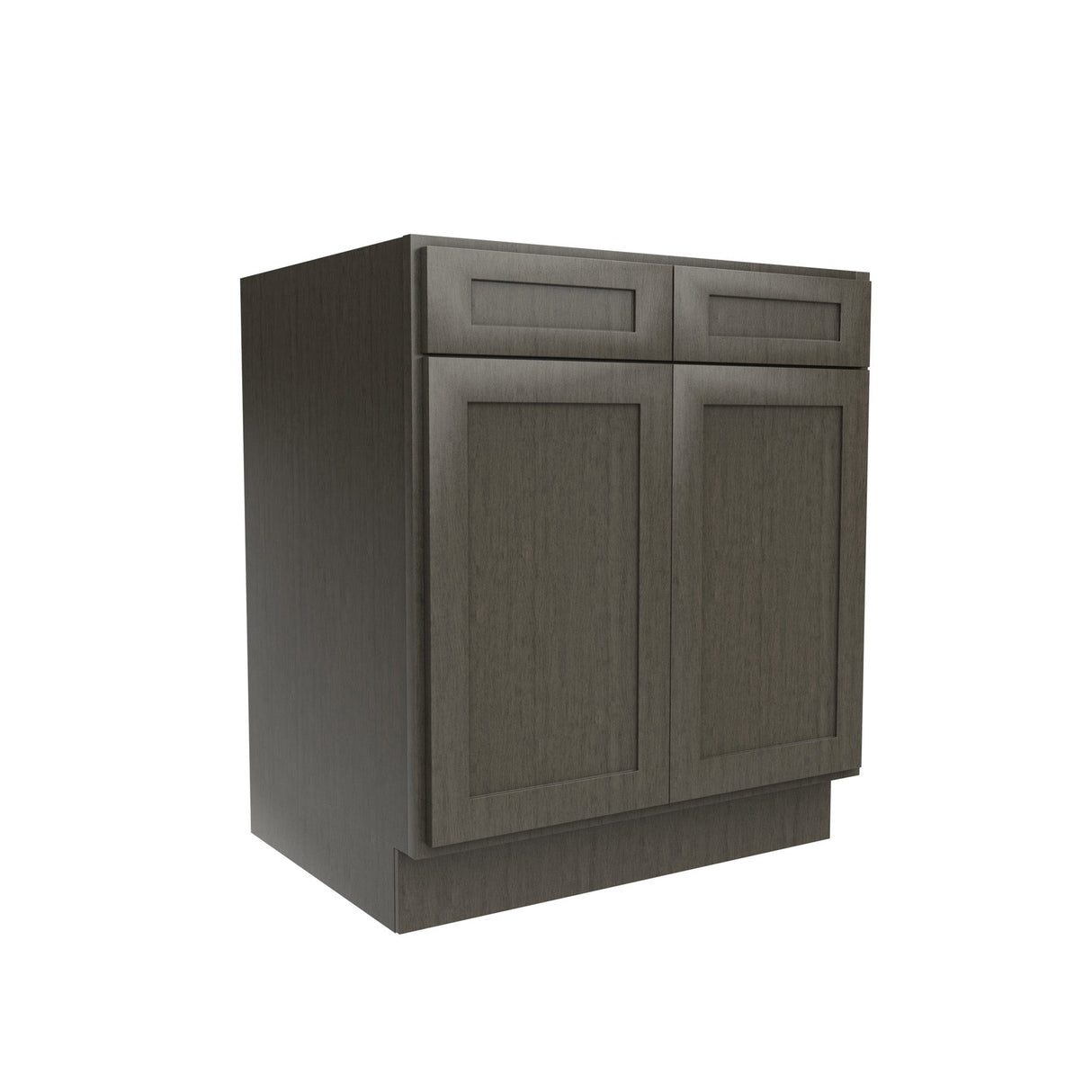 RTA - Elegant Smoky Grey - Double Drawer & Door Base Cabinet | 30"W x 34.5"H x 24"D