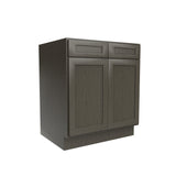 RTA - Elegant Smoky Grey - Double Drawer & Door Base Cabinet | 30"W x 34.5"H x 24"D