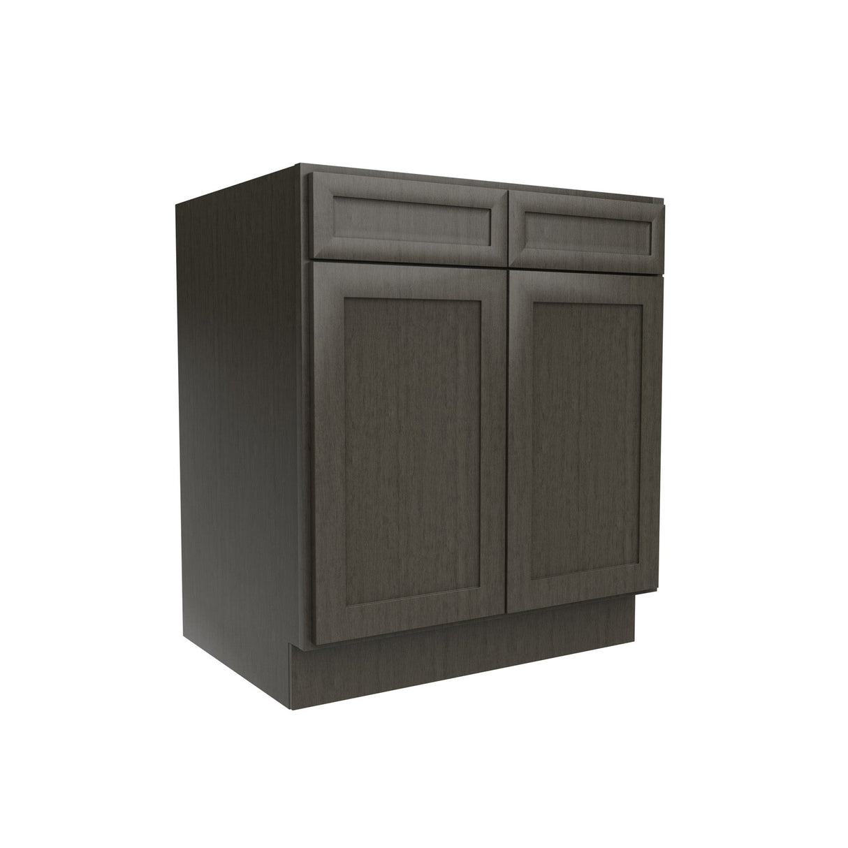RTA - Elegant Smoky Grey - Double Drawer Front 2 Door Sink Base Cabinet | 30"W x 34.5"H x 24"D