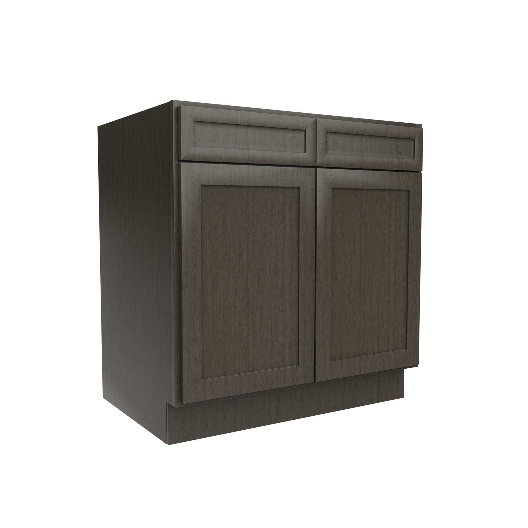 RTA - Elegant Smoky Grey - Double Drawer Front 2 Door Sink Base Cabinet | 33"W x 34.5"H x 24"D