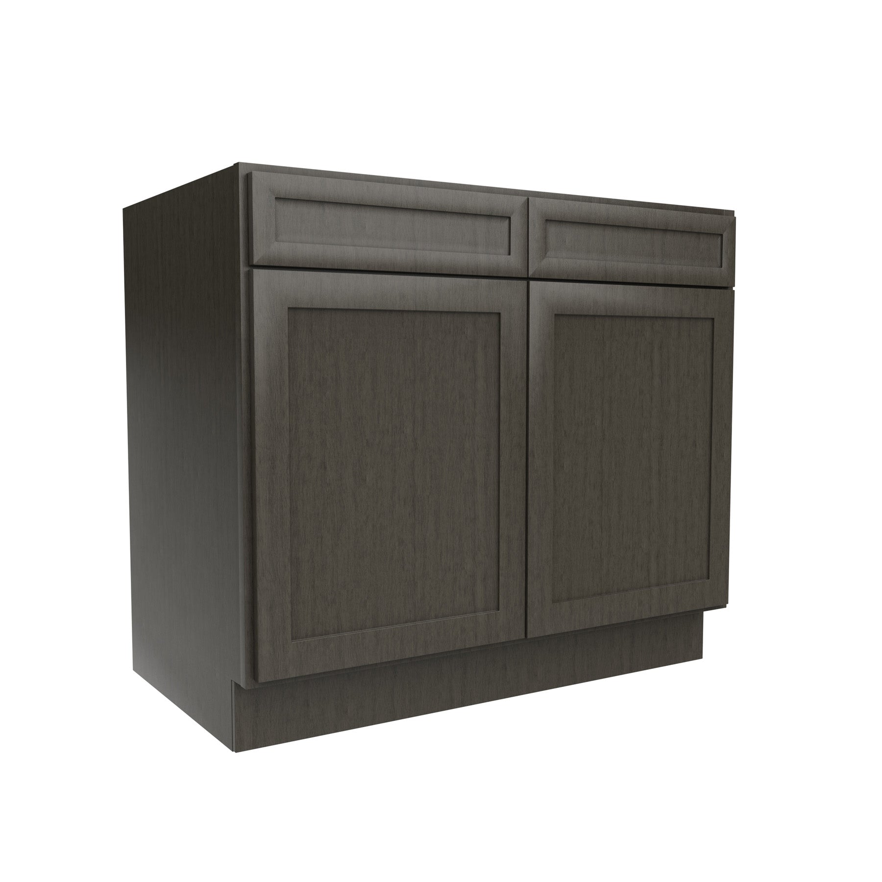 RTA - Elegant Smoky Grey - Double Drawer Front 2 Door Sink Base Cabinet | 39"W x 34.5"H x 24"D