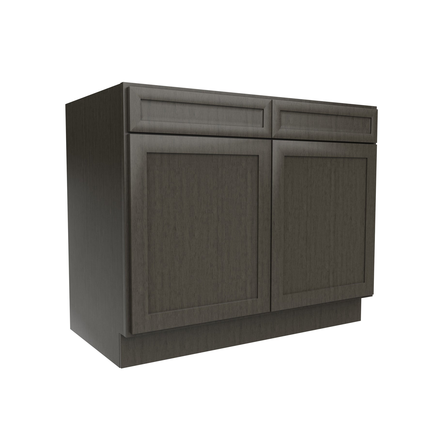 RTA - Elegant Smoky Grey - Double Drawer Front 2 Door Sink Base Cabinet | 42"W x 34.5"H x 24"D