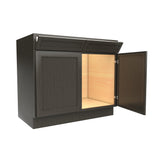 RTA - Elegant Smoky Grey - Double Drawer Front 2 Door Sink Base Cabinet | 39"W x 34.5"H x 24"D