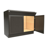 RTA - Elegant Smoky Grey - Double Drawer Front 2 Door Sink Base Cabinet | 42"W x 34.5"H x 24"D