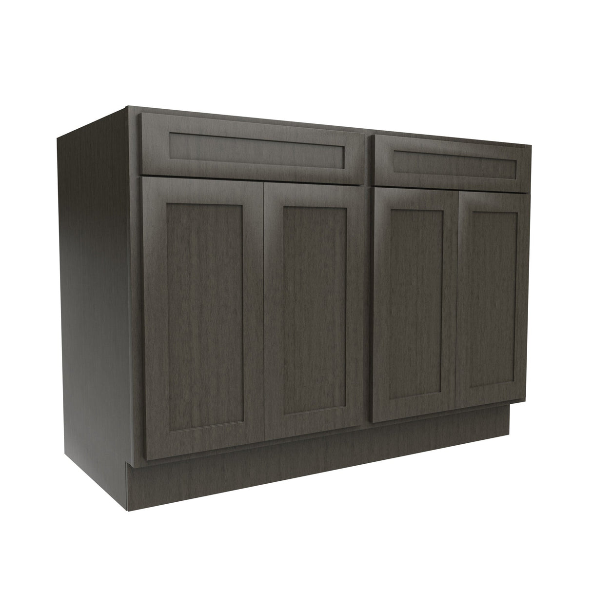 RTA - Elegant Smoky Grey - Double Drawer Front 4 Door Sink Base Cabinet | 48"W x 34.5"H x 24"D