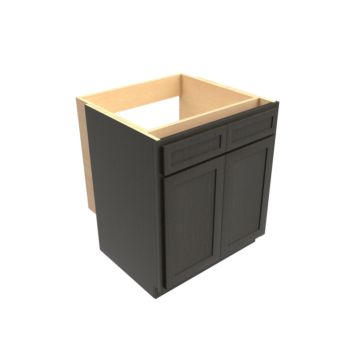 RTA - Elegant Smoky Grey - Double Door Handicap Removable Sink Base Cabinet | 30"W x 34.5"H x 24"D