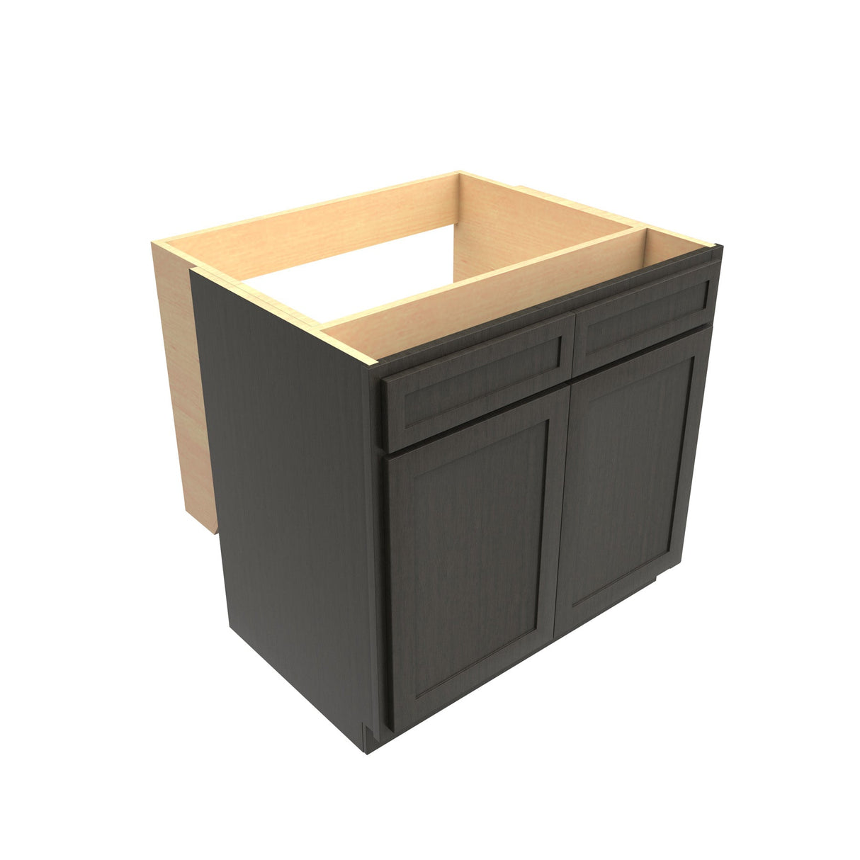 RTA - Elegant Smoky Grey - Double Door Handicap Removable Sink Base Cabinet | 36"W x 34.5"H x 24"D
