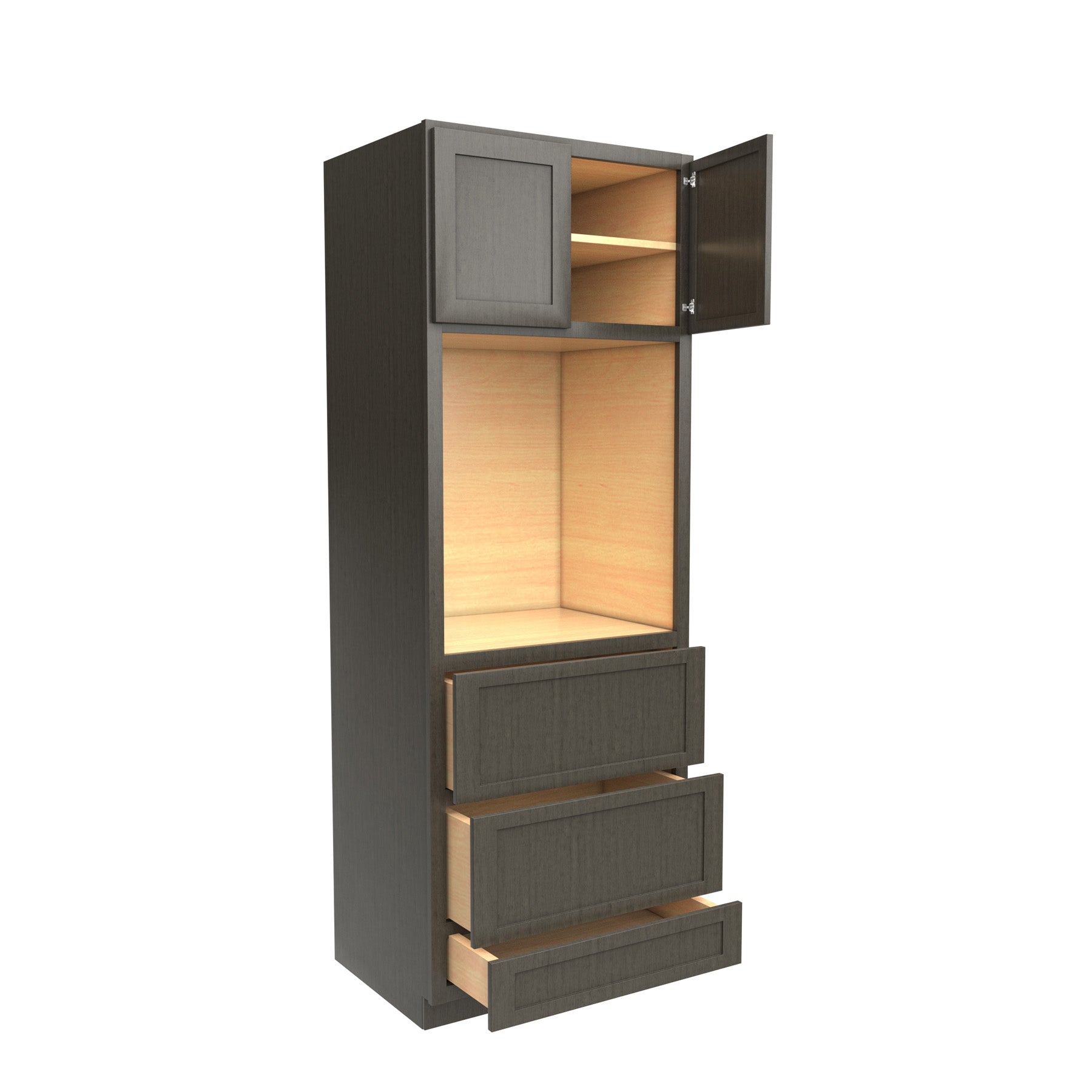 RTA - Elegant Smoky Grey - Single Oven Cabinet | 30"W x 84"H x 24"D