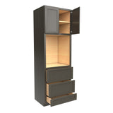 RTA - Elegant Smoky Grey - Single Oven Cabinet | 30"W x 90"H x 24"D