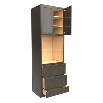 RTA - Elegant Smoky Grey - Single Oven Cabinet | 30"W x 96"H x 24"D
