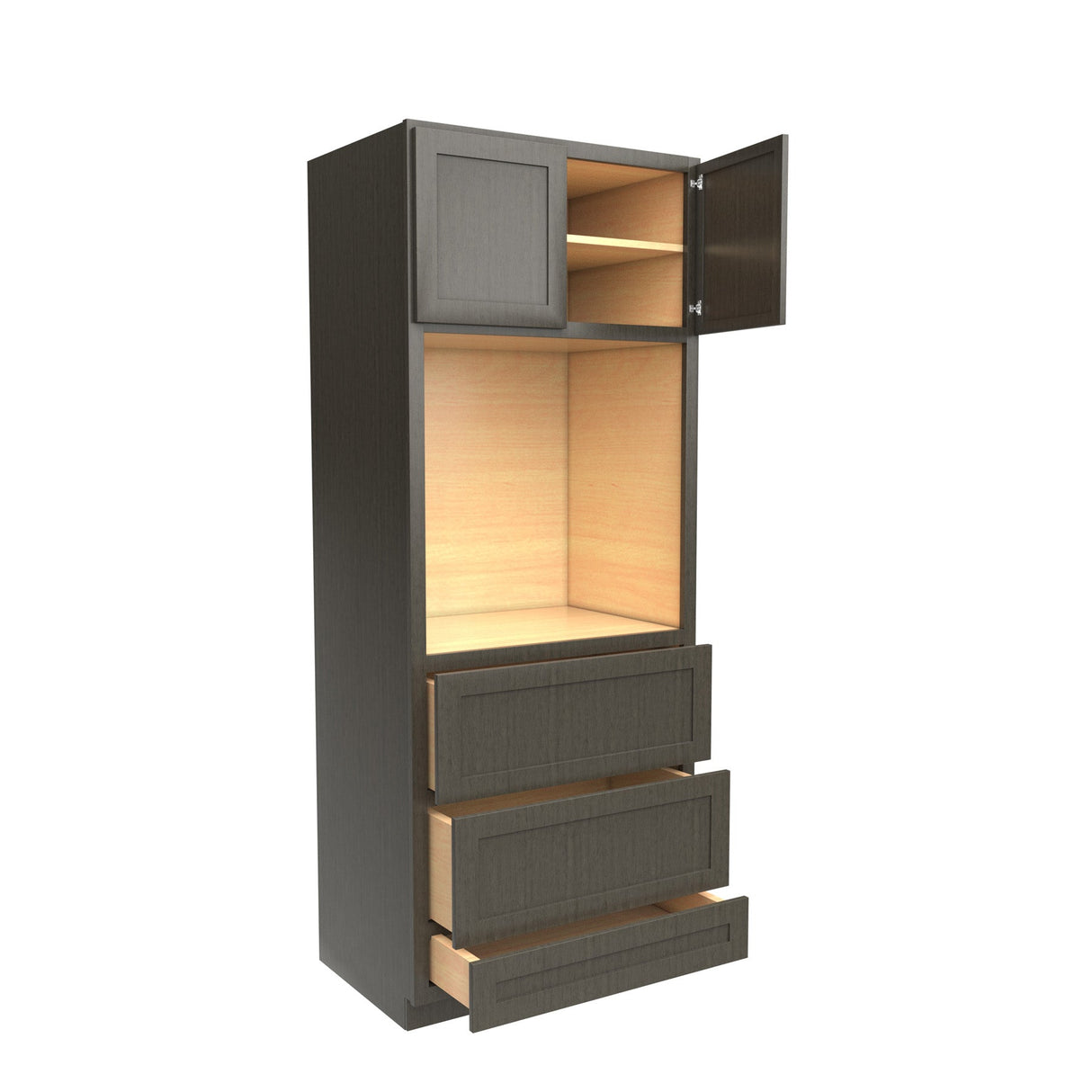 RTA - Elegant Smoky Grey - Single Oven Cabinet | 33"W x 84"H x 24"D