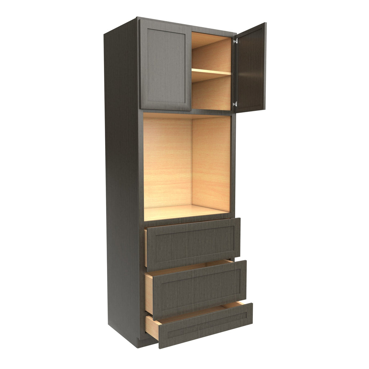 RTA - Elegant Smoky Grey - Single Oven Cabinet | 33"W x 90"H x 24"D