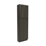 RTA - Elegant Smoky Grey - Double Door Utility Cabinet | 24"W x 84"H x 12"D