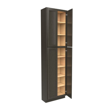RTA - Elegant Smoky Grey - Double Door Utility Cabinet | 24"W x 90"H x 12"D