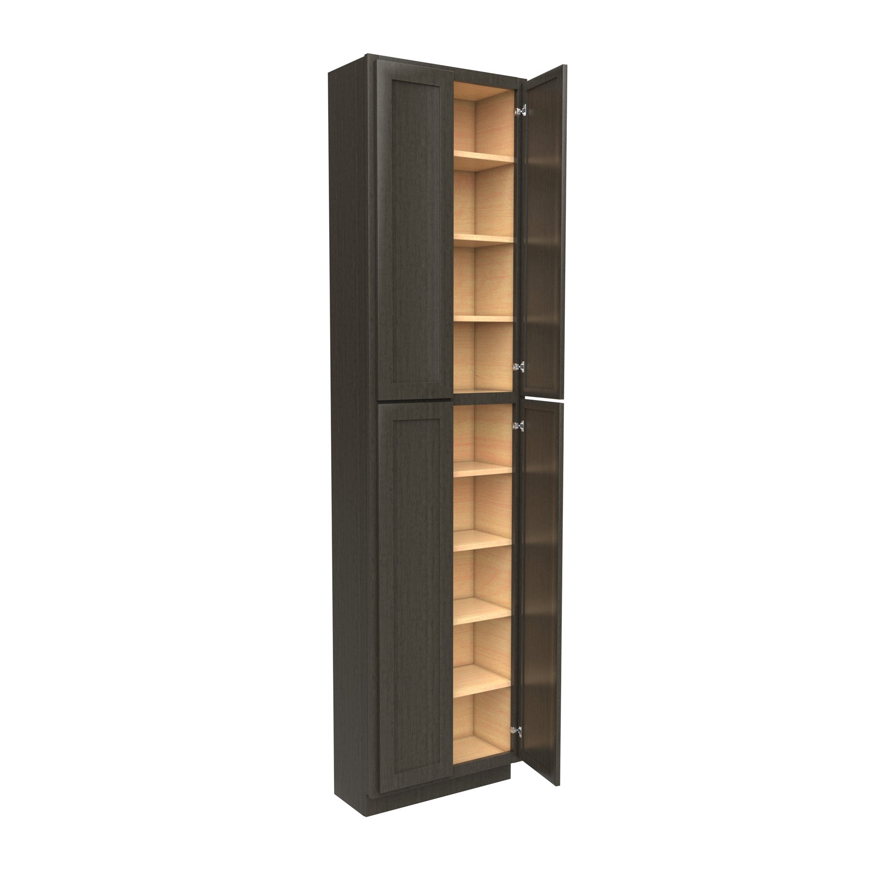 RTA - Elegant Smoky Grey - Double Door Utility Cabinet | 24"W x 96"H x 12"D
