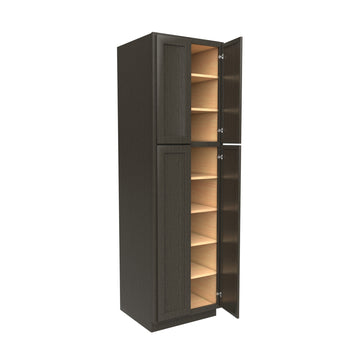 Elegant Smoky Grey - Double Door Utility Cabinet | 24"W x 84"H x 24"D
