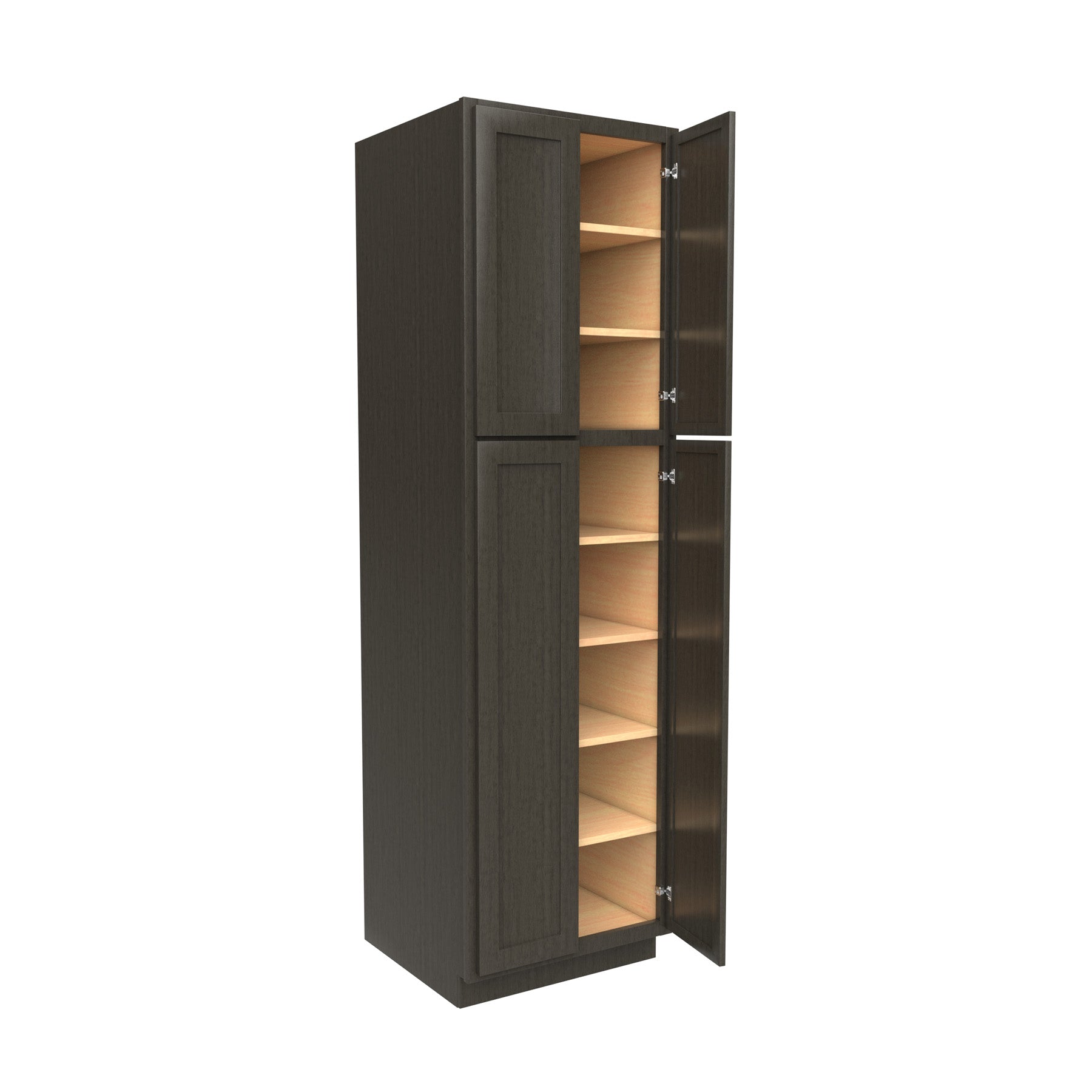 RTA - Elegant Smoky Grey - Double Door Utility Cabinet | 24"W x 84"H x 24"D