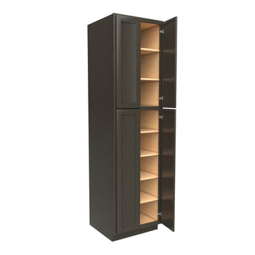 Elegant Smoky Grey - Double Door Utility Cabinet | 24"W x 90"H x 24"D