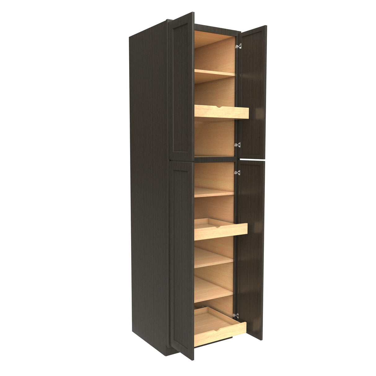 RTA - Elegant Smoky Grey - Double Door Utility Cabinet | 24"W x 90"H x 24"D