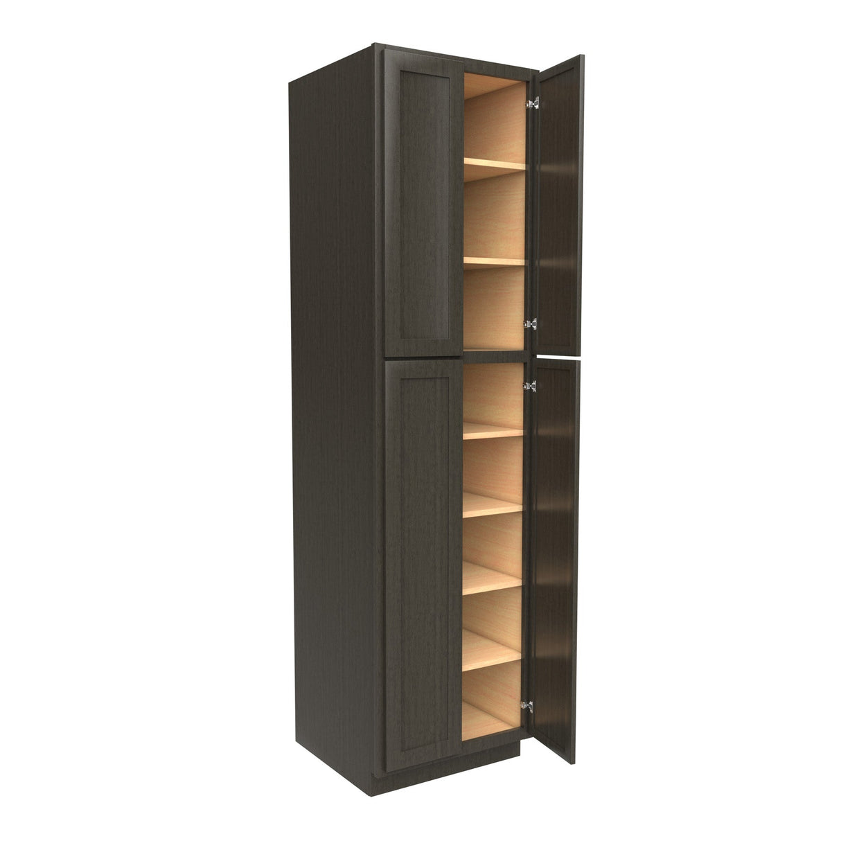 RTA - Elegant Smoky Grey - Double Door Utility Cabinet | 24"W x 90"H x 24"D