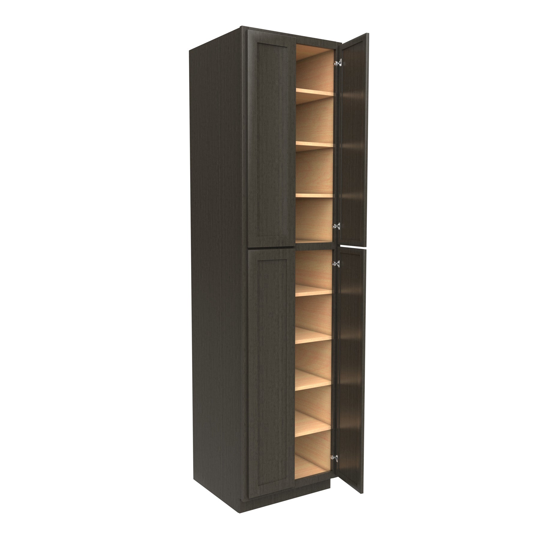 Elegant Smoky Grey - Double Door Utility Cabinet | 24"W x 96"H x 24"D