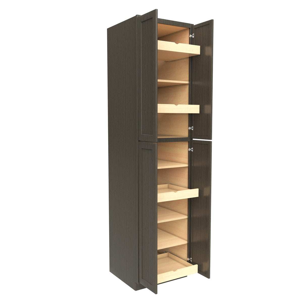 RTA - Elegant Smoky Grey - Double Door Utility Cabinet | 24"W x 96"H x 24"D