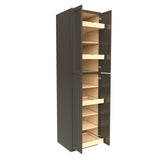 RTA - Elegant Smoky Grey - Double Door Utility Cabinet | 24"W x 96"H x 24"D
