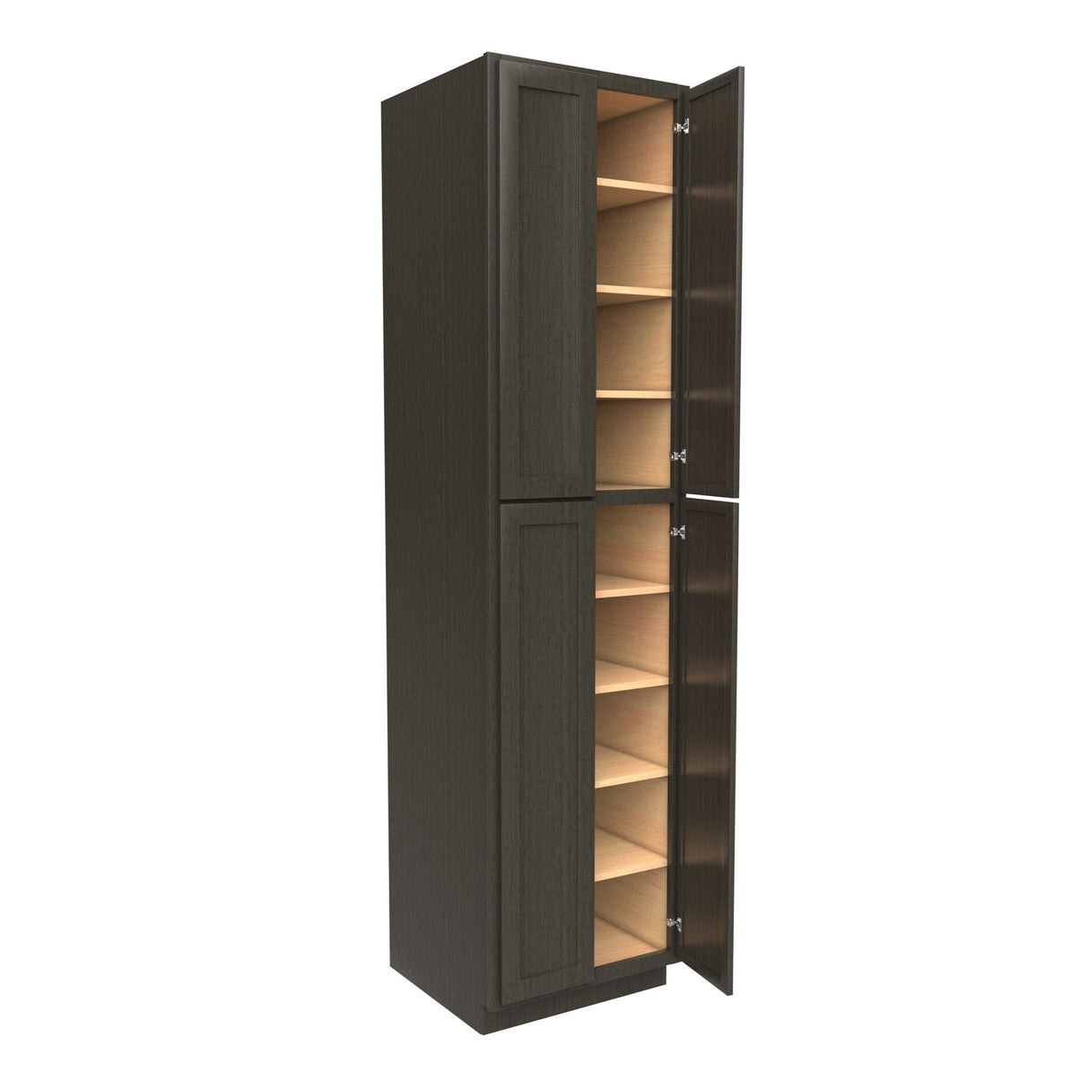 RTA - Elegant Smoky Grey - Double Door Utility Cabinet | 24"W x 96"H x 24"D