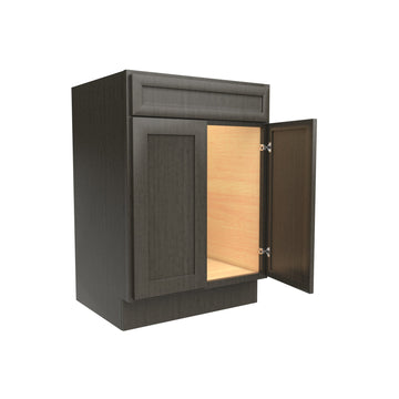 RTA - Elegant Smoky Grey - Double Door Vanity Sink Base Cabinet | 24"W x 34.5"H x 21"D