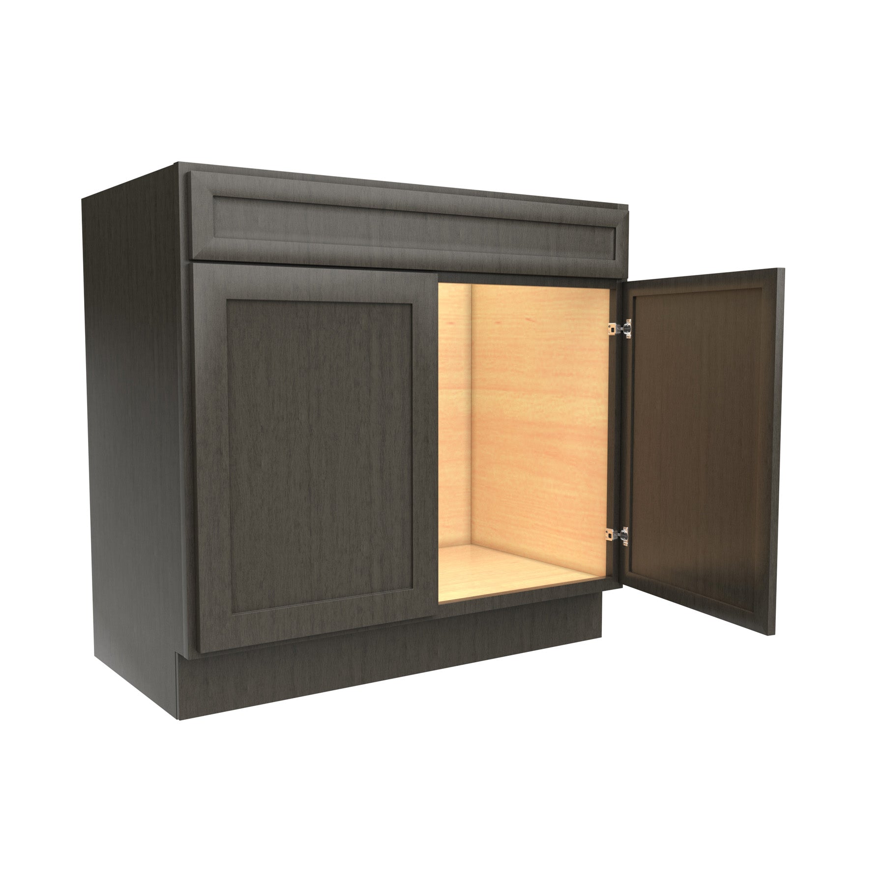 RTA - Elegant Smoky Grey - Double Door Vanity Sink Base Cabinet | 36"W x 34.5"H x 21"D