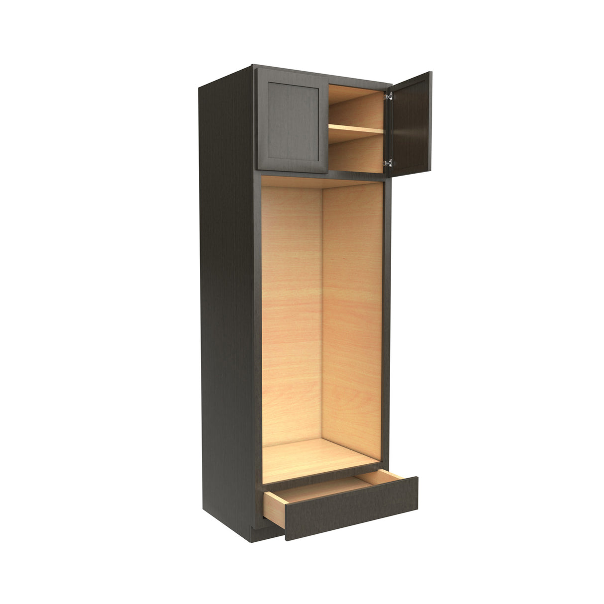 Luxor Smoky Grey - Double Door Oven Cabinet | 30"W x 84"H x 24"D