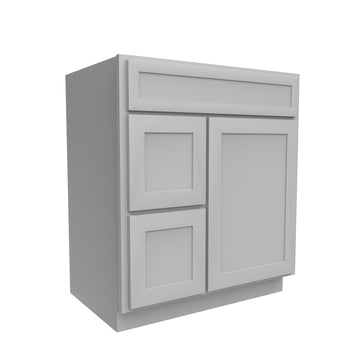 Elegant Dove - 1 Door 2 Drawer Vanity Sink Base Cabinet | 30